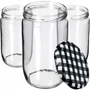 Słoiki Niva 720ml 48 szt. 82mm + wieczka "Czarna Krata" - Pojemniki kuchenne Słoiki Niva 720ml 48 szt. 82mm + wieczka "Czarna Krata" - Pojemniki kuchenne - miniaturka - grafika 1