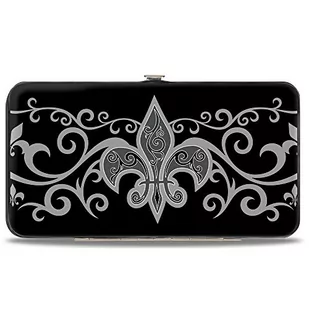Buckle-Down - Portfel - Portfel z klamrą - Fleur-de-lis W/filigranowy czarny/szary damski - Portfele - miniaturka - grafika 1