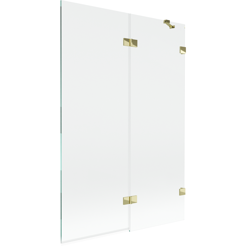 Mexen Lunar parawan nawannowy 2-skrzydłowy prawy 120 x 150 cm, transparent, złoty - 897-120-100-50-00-P