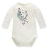 Body dla niemowląt - Pinokio BODY ROZPINANA DŁUGI RĘKAW SLOW LIFE 50 ECRU - miniaturka - grafika 1