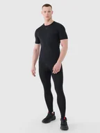 Spodnie sportowe męskie - 4F Legginsy treningowe męskie - czarne XXL - miniaturka - grafika 1