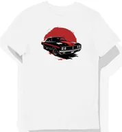 Koszulki męskie - Koszulka męska biała z dynamicznym wzorem Oldsmobile 442 XL - miniaturka - grafika 1