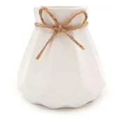 Wazony i flakony - Wazon ceramiczny BIAŁY nowoczesny glamour 13 cm mały na kwiaty - miniaturka - grafika 1