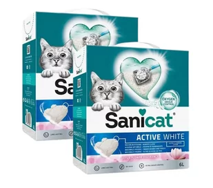 SANICAT ACTIVE WHITE 2x6L LOTUS - Żwirek dla kotów - miniaturka - grafika 1