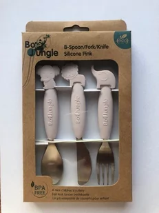 BO JUNGLE BO JUNGLE ZESTAW SZTUĆCE DLA DZIECI SILKON INOX B500680 - Sztućce dla dzieci - miniaturka - grafika 1
