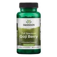 Suplementy naturalne - Swanson - Jogody Goji, 500mg, 60 kapsułek - miniaturka - grafika 1