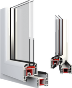 Okna - Okno plastikowe PCV Decco 71 Okna balkonowe rozwierne + rozwierno-uchylne (ruchomy słupek) 2200x2000 - miniaturka - grafika 1