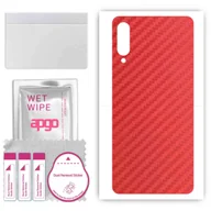 Szkła hartowane na telefon - Folia naklejka skórka strukturalna na TYŁ do Samsung Galaxy A70s -  Carbon Czerwony - apgo SKINS - miniaturka - grafika 1