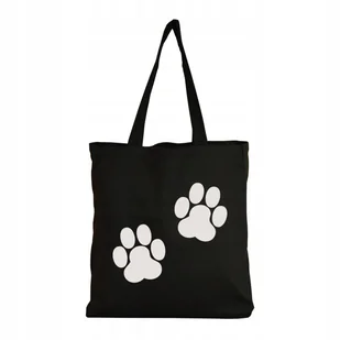Eko Torba Bawełniana na ramię Zakupy Shopper Torebka Łapka Pies Kot 2 - Torby i wózki na zakupy - miniaturka - grafika 1