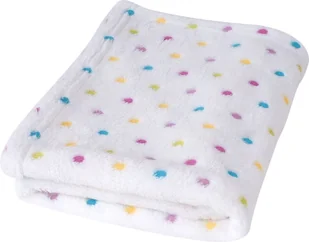 Kocyk 75x100 dziecięcy Milly biały w kolorowe kropki BabyMatex - Koce i narzuty dla dzieci - miniaturka - grafika 1
