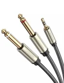 Kable - UGREEN Ugreen Premium kabel rozdzielający TS Mono Y-Audio Y audio 3.5 mm 1/8" TRS na 6.35mm 1/4", dla iPhone, iPod, CD Player, głośników multimedialnych und domowych wież stereo 2 m czarny 10615 - miniaturka - grafika 1