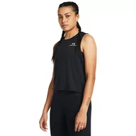 Koszulki sportowe damskie - Damski top treningowy Under Armour Rush Energy Crop Tank - czarny - UNDER ARMOUR - miniaturka - grafika 1
