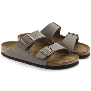 Klapki damskie/męskie Birkenstock Arizona Birko-Flor Nubuck Stone regular szerokie szare (0151211) - Klapki i japonki męskie Klapki damskie/męskie Birkenstock Arizona Birko-Flor Nubuck Stone regular szerokie szare (0151211) - Klapki i japonki męskie - miniaturka - grafika 1