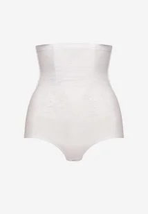 Biała Bielizna modelująca Majtki z Wysokim Stanem z Kwiatowym Tłoczeniem Vivisaria - Moda i Uroda OUTLET - miniaturka - grafika 1