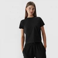 Koszulki sportowe damskie - Damski t-shirt basic 4F 4FWAW23TTSHF1169 - czarny - miniaturka - grafika 1