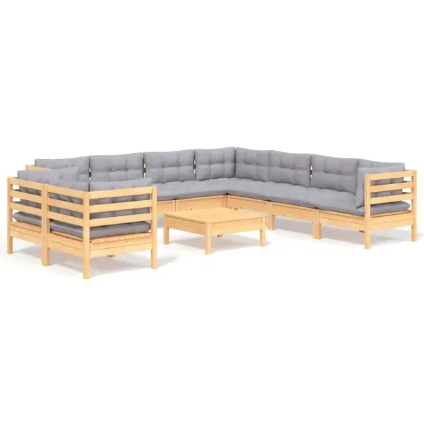 Zestaw wypoczynkowy ogrodowy - Sofa narożna, sofy środkowe, podnóżek -