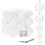 Bombki - Bombki choinkowe 37 szt. ozdoby świąteczne perłowy biały CA0146 - miniaturka - grafika 1