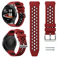 Akcesoria do smartwatchy - Opaska Pasek Perforowany Do Huawei Watch Gt 2E 46Mm - Czerwono-Czarny - miniaturka - grafika 1