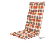 Poduszki ogrodowe - Livarno Home Livarno Home Poduszka na krzesło z wysokim oparciem, 120 x 50 x 8 cm (Kratka/pomarańczowy) 4055334468558 - miniaturka - grafika 1