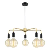 Lampy sufitowe - Italux MALENE MDM3386/5 BK+GD lampa wisząca złota MDM3386/5 BK+GD - miniaturka - grafika 1