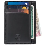 Etui na dokumenty i karty - Skórzane etui na karty zbliżeniowe RFID do marynarki (Czarny) - miniaturka - grafika 1