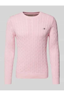 Sweter z dzianiny z okrągłym dekoltem - Gant - Swetry męskie - miniaturka - grafika 1
