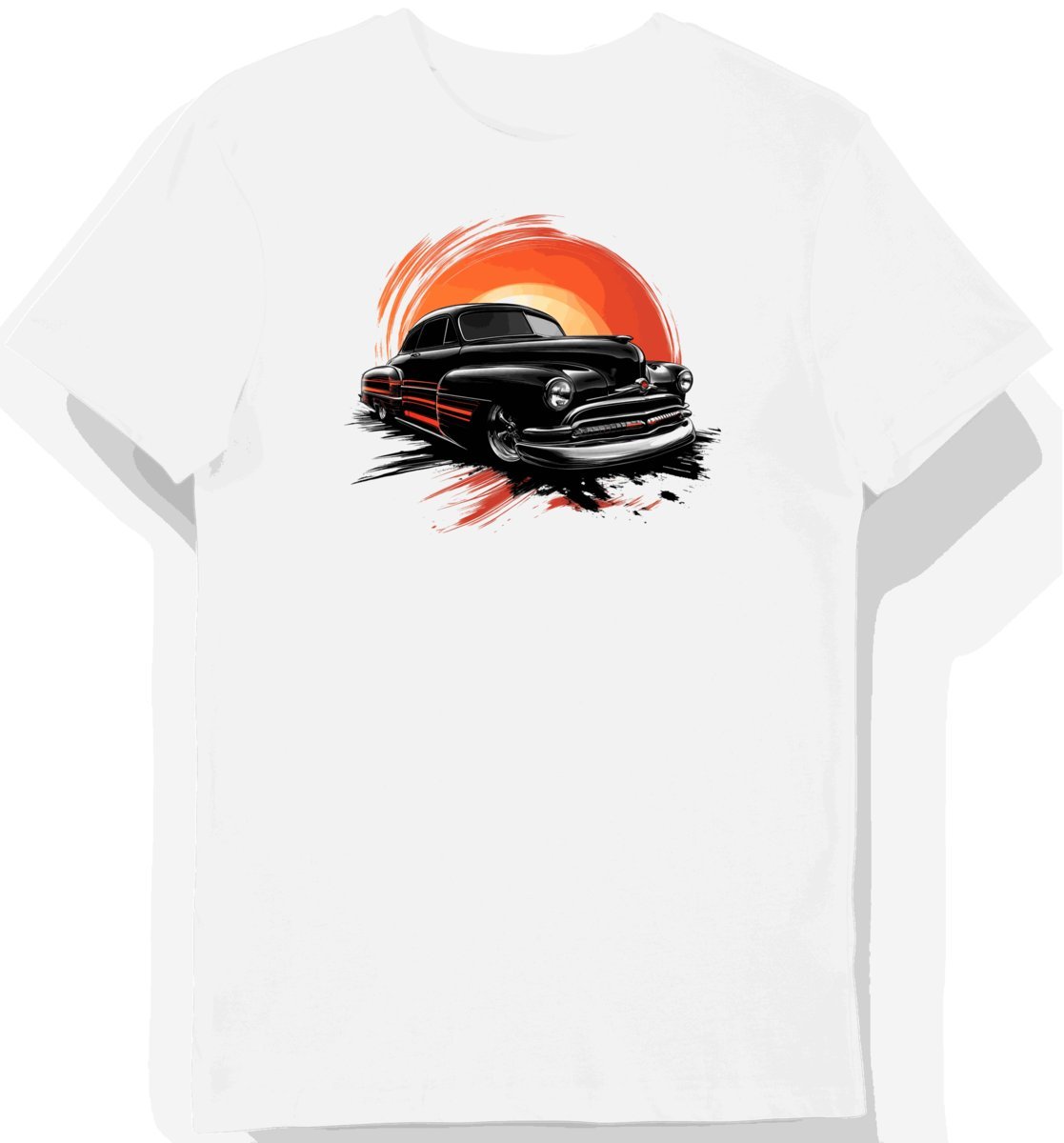 Koszulka męska biała z klasycznym samochodem Rocket 88 XXL