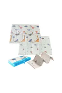 Maty piankowe - Fuża mata piankowa dwustronna składana "Kosmos/Dinozaury" - 150x200 cm - miniaturka - grafika 1