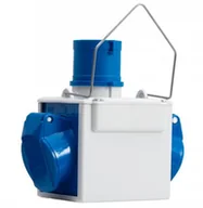 Akcesoria do monitoringu - Przejście Adapter kempingowy wtyczka siłowa 16A 3p - 2x gniazdo 16A 3P kwadratowy z zawieszką IP44 F-ELEKTRO - miniaturka - grafika 1