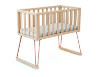 Łóżeczka i kojce - JURABABY - TYLKO Drewniana kołyska bujana z terakoty 40 x 80 cm - miniaturka - grafika 1