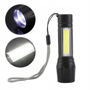 Latarka Kieszonkowa LED COB XPE USB Aluminiowa - Latarki - miniaturka - grafika 1