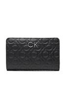 Portfele - Calvin Klein Duży Portfel Damski Re Lock Bifold Wallet Emb Mono K60K610240 Czarny - miniaturka - grafika 1