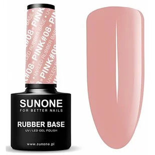 Sunone Rubber Baza kauczukowa Hybryda 5g Pink 08 - Lakiery hybrydowe - miniaturka - grafika 1
