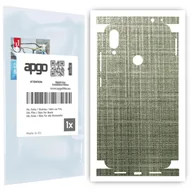 Szkła hartowane na telefon - Folia naklejka skórka strukturalna na TYŁ+BOKI do Xiaomi Redmi Note 7 -  Tkanina Lniana - apgo SKINS - miniaturka - grafika 1