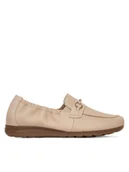 Mokasyny damskie - Rieker Mokasyny L9354-60 Beżowy - miniaturka - grafika 1