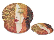 Podkładki pod mysz - Podkładka pod myszkę z poduszką Klimt, złote łzy 22x25 cm - miniaturka - grafika 1