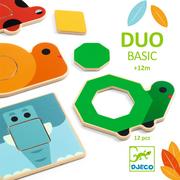 Zabawki interaktywne dla dzieci - Drewniana układanka puzzle DUOBASIC DJ06216 - miniaturka - grafika 1