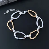 Inne - TEMU 1 szt. Elegancka bransoletka boho z ażurowego, nieregularnego stopu metali, srebrzona, uniwersalna biżuteria damska na prezent, festiwale - miniaturka - grafika 1