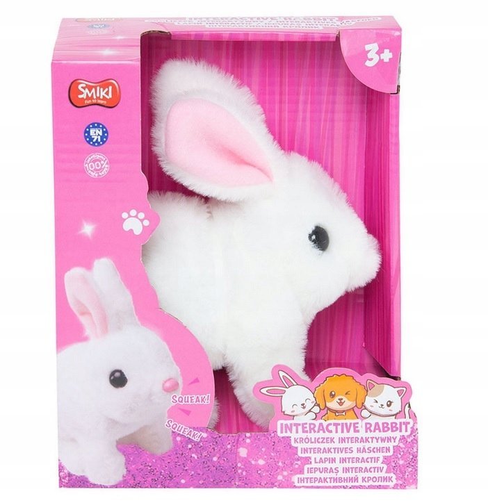 Interaktywny Królik Biały Króliczek Dźwięki