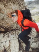 Bluzy męskie - 4F Bluza trekkingowa szybkoschnąca męska - pomarańczowa L - miniaturka - grafika 1