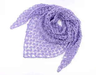 Chusta apaszka na szydełku lawendowa - Apaszki i szaliki damskie - miniaturka - grafika 1