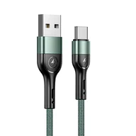 Kable USB - USAMS Kabel pleciony U55 USB-C for set U55 zielony/green 1m SJ449USBSG02 (US-SJ449) - miniaturka - grafika 1