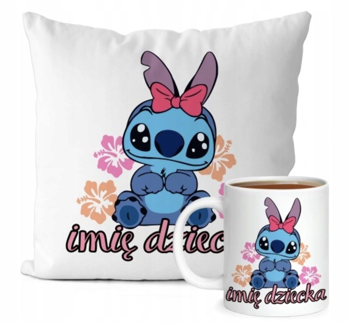 ZESTAW PODUSZKA + KUBEK Prezent STICH STITCH STICZ LILO BAJKA + IMIĘ 49