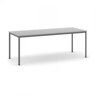 B2B Partner Stół do jadalni 2000 x 800 mm, blat szary, nogi ciemnoszare 555711 - Stoły - miniaturka - grafika 1