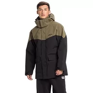 Kurtki męskie - FILA Męska kurtka tanvald Light Parka Padded, Moonless Night-Burnt Olive, S - miniaturka - grafika 1