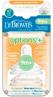 Smoczki do butelek Dr. Brown's Options Preemie Flow Tetina 9m+ 2 szt (72239317525) - Smoczki do butelek - miniaturka - grafika 1