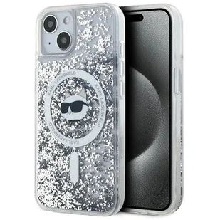 Karl Lagerfeld Liquid Glitter Choupette Head MagSafe - Etui iPhone 15 Plus / 14 Plus (przezroczysty) - Etui i futerały do telefonów - miniaturka - grafika 1