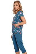 Piżamy damskie - Piżama damska Milli niebieska ze zwierzętami XL - miniaturka - grafika 1