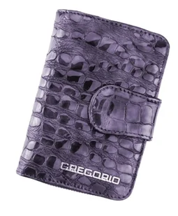 Portfel Damski Skóra Naturalna GREGORIO Średni Z Suwakiem Piórnik Lakierowany FS-115 FIOLETOWY RFID 12,5 x 8,5 x 3 [cm] - Portfele - miniaturka - grafika 1