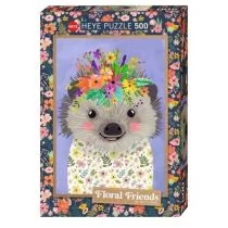 Heye Puzzle 500 elementów Floral Friends, Jeż, Mia Charro - Puzzle - miniaturka - grafika 1